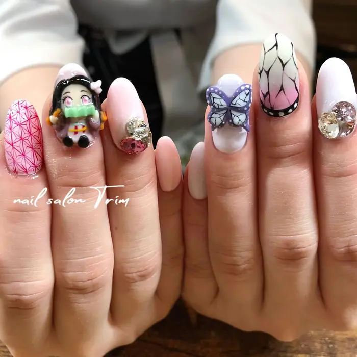 鬼滅の刃 Nail Nailart ジェルネイル ジェル 札幌 札幌ネイルサロン Nail Salon Trim所属 Nail Salon Trimのネイルデザイン ミニモ