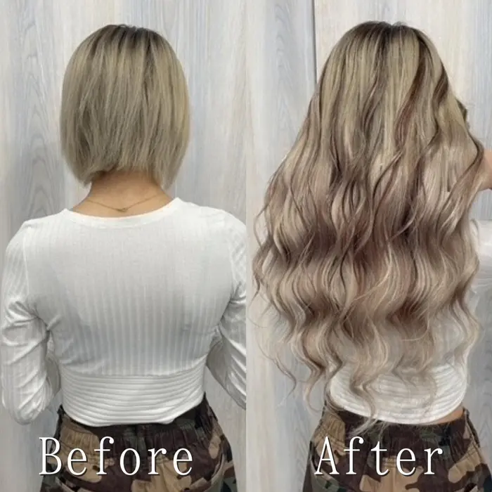 ハイ ロースタイル こなれハイトーン シールエクステ 静岡 地毛のお色に合わせてホワイト系のロン あるじゃんすー所属 あるじゃんすー 静岡店のヘア カタログ ミニモ