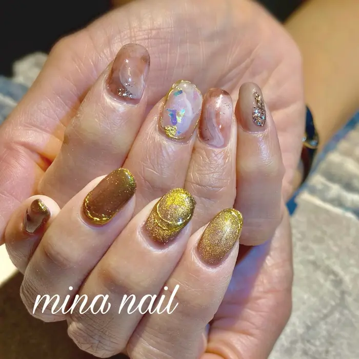 ニュアンスネイル ミラーネイル 冬ネイル 自宅ネイルサロン 大和市ネイル 綾瀬市ネイル Mina Nail所属 Mina Nailのネイル デザイン ミニモ