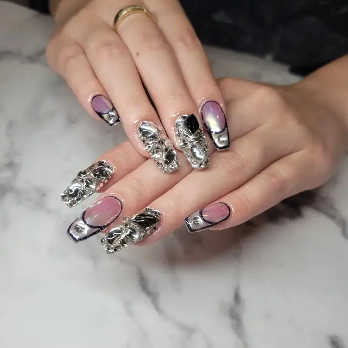 埋めつくしネイル エレガントネイル おしゃれネイル 可愛いネイル 溝ノ口ネイル 溝ノ口ネ Nail Salon Coco所属 Nail Salon Coco 溝の口駅 のネイルデザイン ミニモ