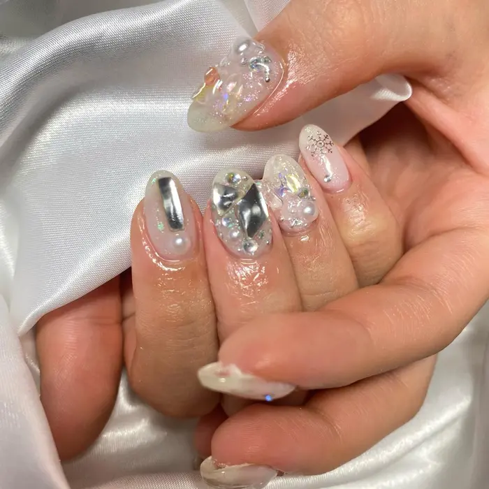 韓国ネイル 蝶々ネイル 冬ネイル 荻窪ネイル 吉祥寺ネイル 所沢ネイル 秋津ネイル マグネットネイ Knail所属 Kanae 韓国ネイル のネイル デザイン ミニモ