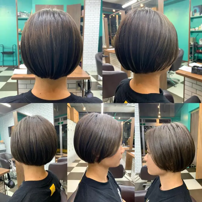 カットカラー 丸みショート カラーはアッシュグリーン Cecil Hair所属 眞榮平 翔のヘアカタログ ミニモ