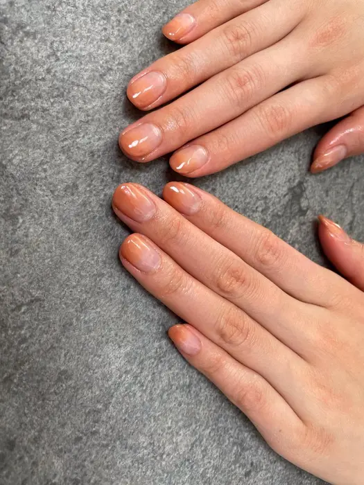 オレンジのカラグラ Mogu Nail所属 Mogu Nail 二子玉川のネイルデザイン ミニモ
