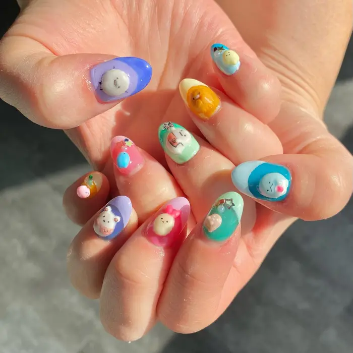 キャラクター3dネイル すみっコぐらし Allure所属 自宅サロン Allureのネイルデザイン ミニモ