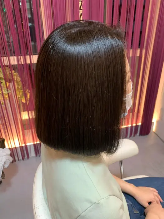 乾かすだけでまとまるボブスタイル センチほどバッサリきらせていただきました ナチュラル Afeel所属 吉田 梨央のヘアカタログ ミニモ