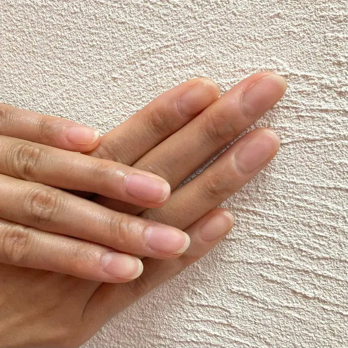 自爪ケアコース クリアジェル後にマットコート塗布 ネイルngな職場 学生さんに Millionnail所属 みりおんねいる 川口の ネイルデザイン ミニモ