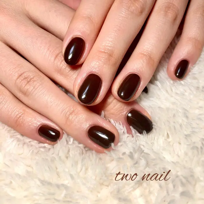Brown One Color ネイルサロン 自宅サロン 和歌山市 Wakayama Two Nail所属 Two Nailのネイル デザイン ミニモ