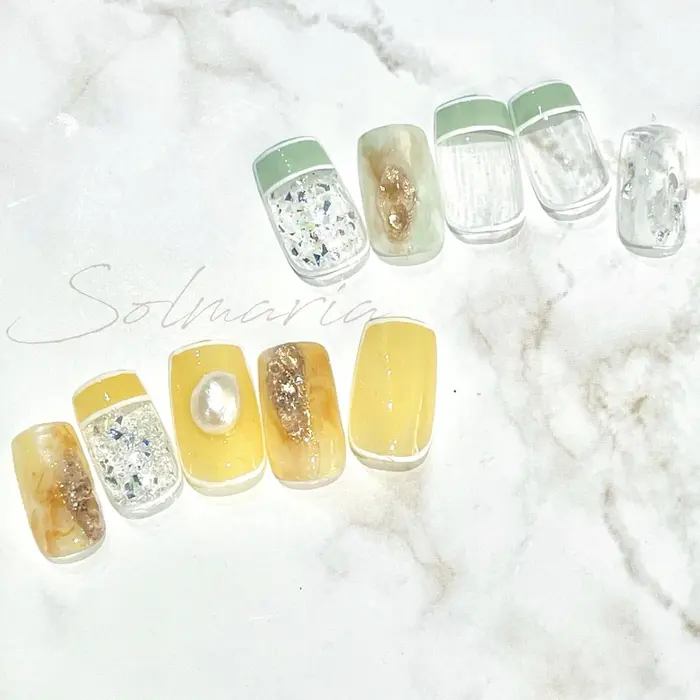 New10本セット ご予約は11時 13時 15時 18時 時 お選びくださ Nail Solmaria ソルマリア所属 Nail Solmariaのネイルデザイン ミニモ