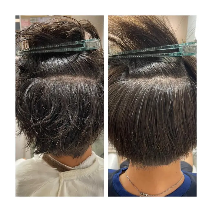 メンズの強い癖も綺麗に馴染ませて伸ばします ボブ 縮毛矯正 髪質改善 トリートメント Coketh所属 縮毛矯正 髪質改善 前島 輝俊のヘアカタログ ミニモ