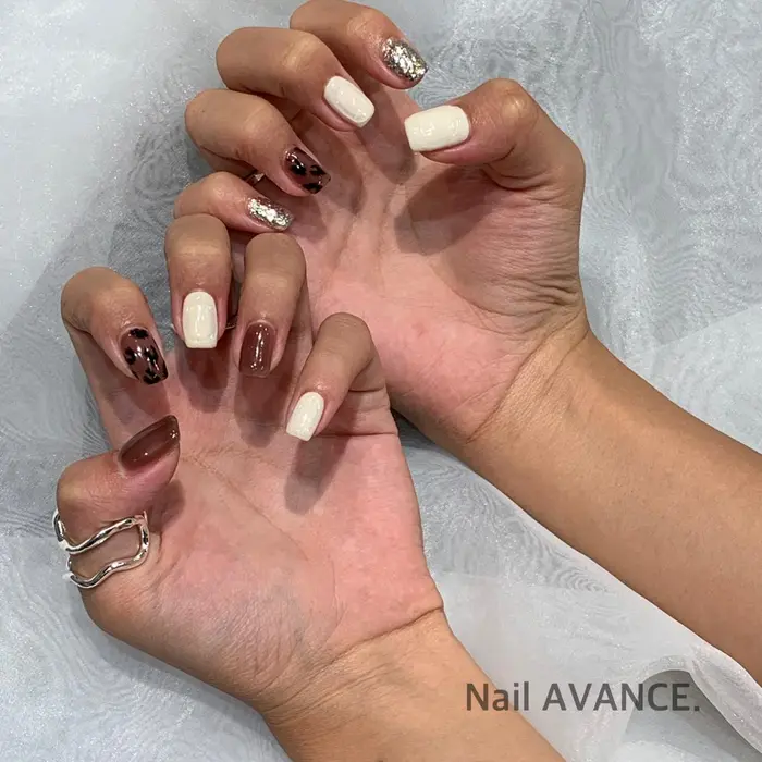 レオパードにニュアンスで秋先取りネイル Nail Avance所属 Avance 鳳店 嶋谷南美のネイルデザイン ミニモ