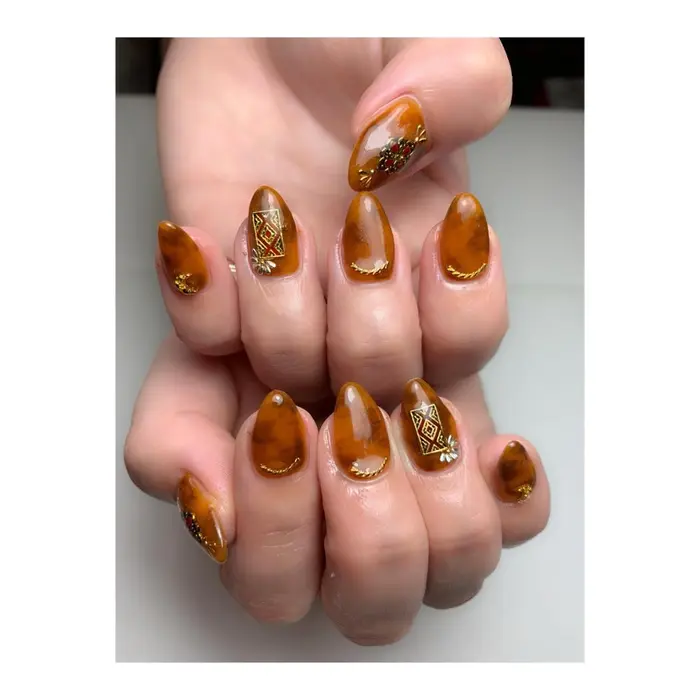 べっ甲 限定 初回オフ込 ハンド ジェルやり放題 4500円 ネイル Nail Flowers Nail所属 Flowers Nailの ネイルデザイン ミニモ