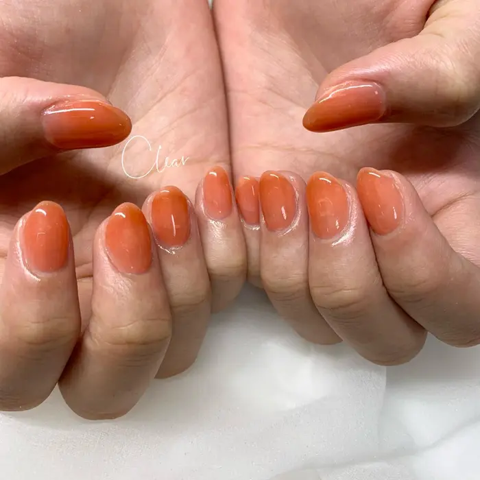 クリアカラーを混ぜてちゅるんと透明感のあるワンカラー 混ぜずにそのまま塗ることも出来ます パ Nail Salon Clear所属 加藤 晴香のネイル デザイン ミニモ