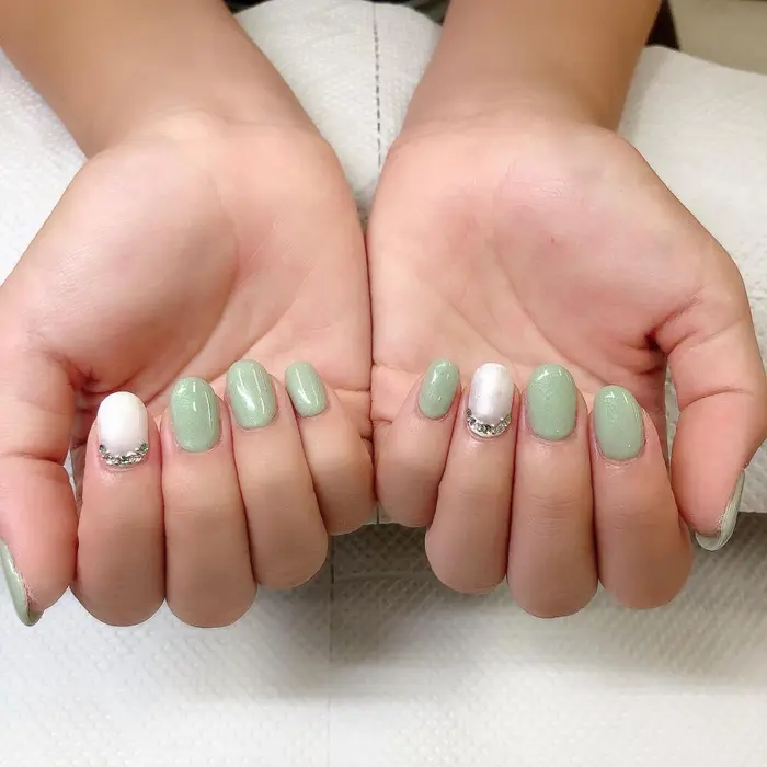 ハンド ワンカラージェルネイル パールカラー ご来店していただき ありがとうございました Nail Eyelash Vina 広島店所属 Vinanail広島 Natsumiのネイルデザイン ミニモ