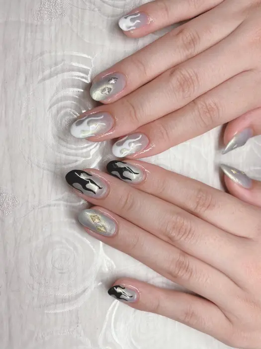 地雷系ネイル サブカル系ネイル ブルーカラー プライベートサロン Nail Kana所属 芦辺 香奈のネイル デザイン ミニモ