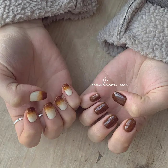 ダルゴナコーヒーネイル Neolive An所属 Neolive An Erinaのネイルデザイン ミニモ