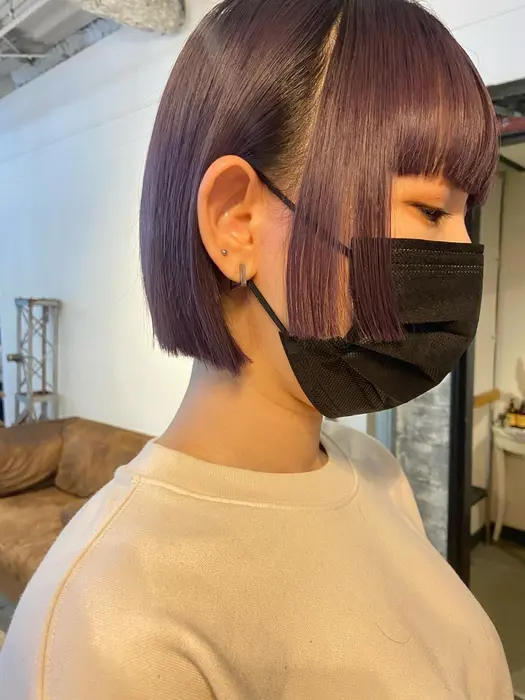 ラベンダーカラーオシャレ姫カットボブ エシカ所属 南船場ethica Ayakaのヘアカタログ ミニモ