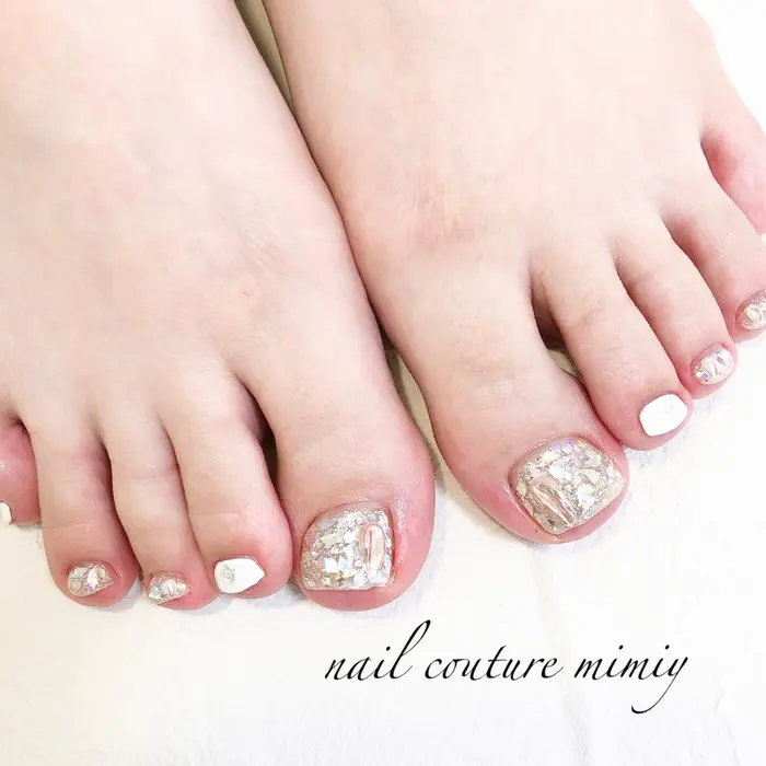 フットネイル 定額デザインシンプルコース Nail Couture Mimiy所属 N Couture Mimiyの ネイルデザイン ミニモ