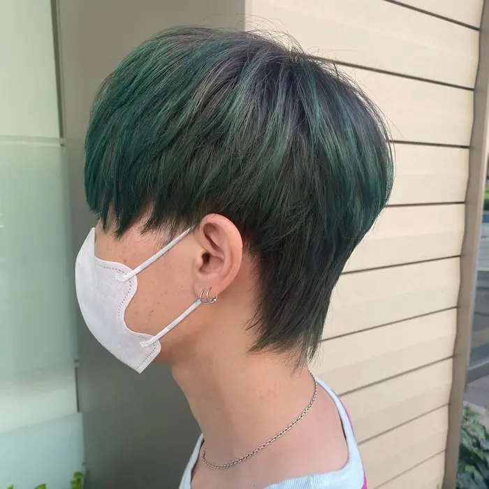 メンズカット モスグリーンカラー Mode K S 尼崎店所属 ミヤワキ モモコのヘアカタログ ミニモ