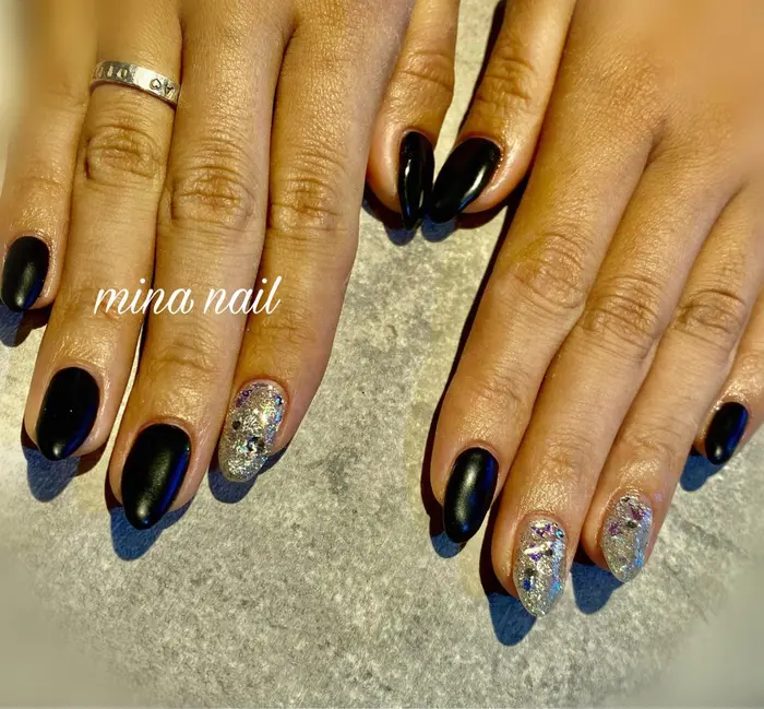 ニュアンスネイル ミラーネイル 冬ネイル マットネイル 自宅ネイルサロン 大和市ネイル Mina Nail所属 Mina Nailのネイル デザイン ミニモ