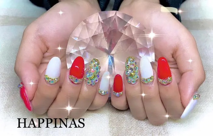 スカルプパーツ付け放題 スカルプネイル ワンカラーネイル アートネイル 埋め込みネイ Happinas所属 Happinas Nail 脱毛のネイルデザイン ミニモ