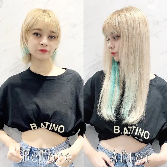 ホワイトブロンド ターコイズで 爽やかに仕上げましたハイトーンロングは是非エクステで Ar公 エクステ専門店あるじゃんすー水戸店所属 あるじゃんすー 水戸店のヘアカタログ ミニモ