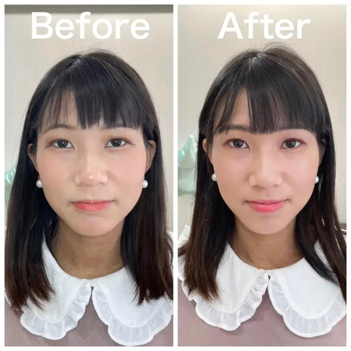 お客様のビフォーアフター パーソナルカラー診断 メイクアドバイス 垢抜けメイク 似合わせ Beauty Produce Salon わたしいろ所属 パーソナルカラー Mikiのヘアカタログ ミニモ