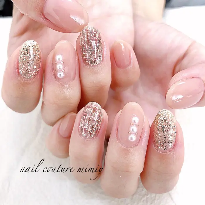 ツイードネイル 定額デザインシンプルコース Nail Couture Mimiy所属 N Couture Mimiyの ネイルデザイン ミニモ