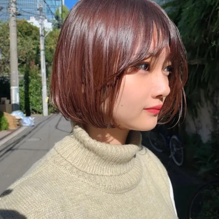 ミニボブ テラコッタピンク Regilo所属 艶髪垢抜けヘア Harukaのヘアカタログ ミニモ