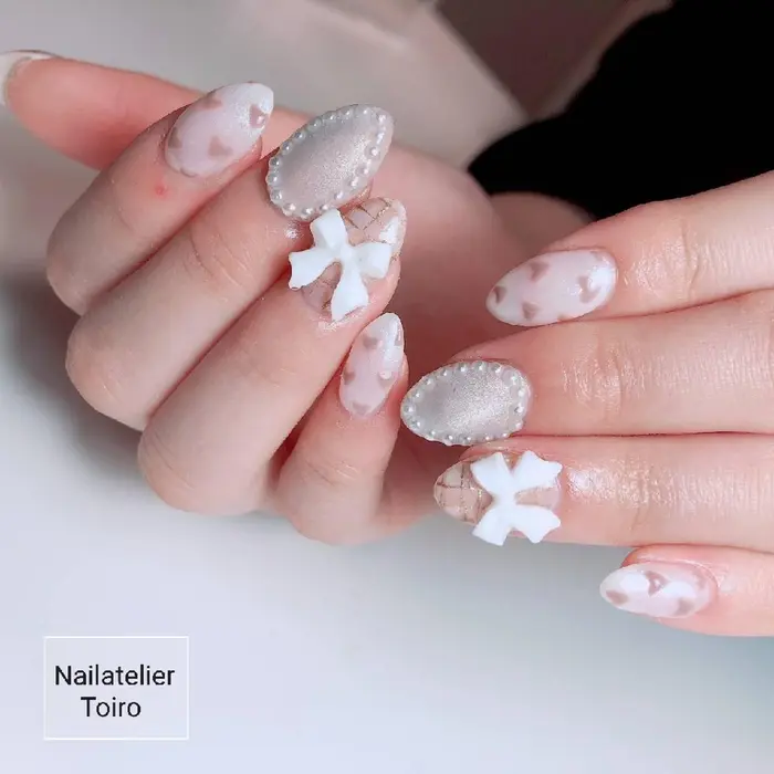 韓国ネイル 人気パーツ仕入れました ブラック ホワイト オフホワイト 数に限りがあります Nail Atelier Toiro所属 山部 志麻のネイル デザイン ミニモ
