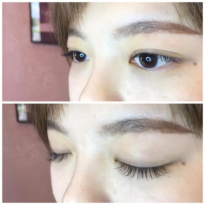 Cカール9 11 10 太さ0 15mm80本 0 1mm30本 合計110本装着 Earth前橋店所属 宮沢 あずさのマツエク デザイン ミニモ