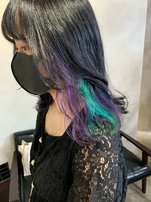 ラベンダーアッシュ エメラルドグリーン インナーカラー Act Harajuku所属 店長 藤田尚紀のヘア カタログ ミニモ