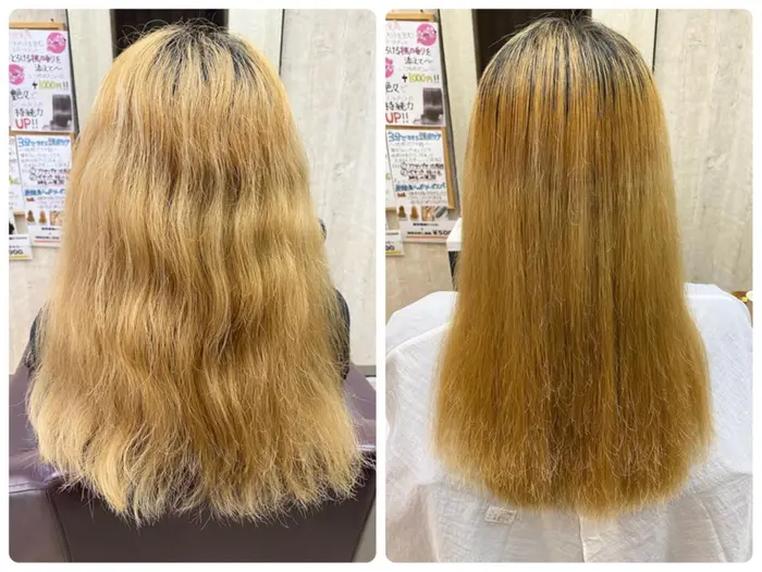 ブリーチ3回 酸熱トリートメント3回履歴のストレートメニュー ブリーチ毛でもストレートにできますよ Hair Salon Ame エイム 所属 熊井 達也のヘアカタログ ミニモ