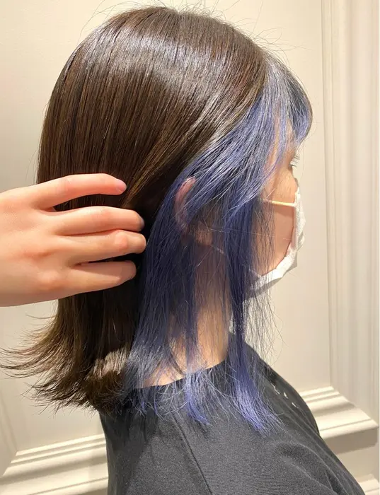 色落ち可愛いブルーインナーカラー Aubehair Harajuku所属 Risa のヘアカタログ ミニモ