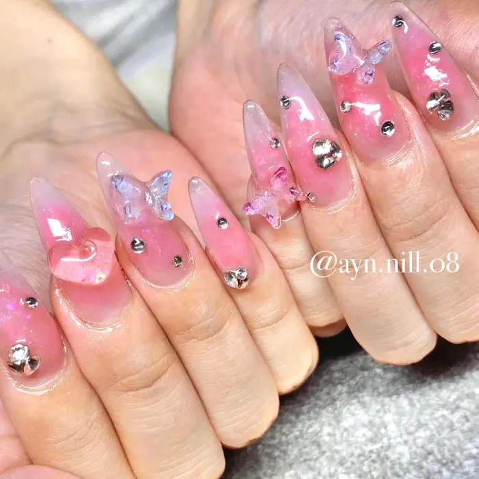 おフェロteak Nail パーツ ロング料金別途追加 Lala Peach所属 Lala Peach 崎原のネイル デザイン ミニモ