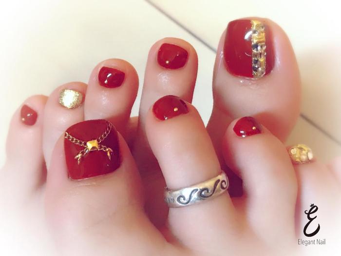 チェーンストーン フット定額デザイン80 オフ込 カラー変更可 Elegant Nail所属 Nishikawa Fのネイル デザイン ミニモ