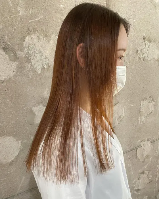 チューナーストレート オレンジカラー カットモデル募集 Cal 所属 齋藤 珠菜のヘアカタログ ミニモ