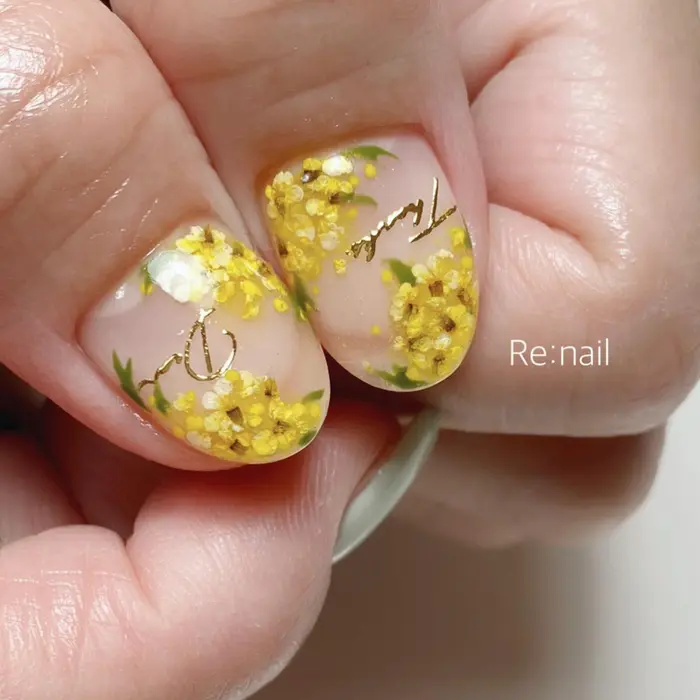ミモザネイル 𓂃 𓈒𓐍 ワイヤー追加 Total 6 Re Nail所属 Re Nail リネイルのネイルデザイン ミニモ