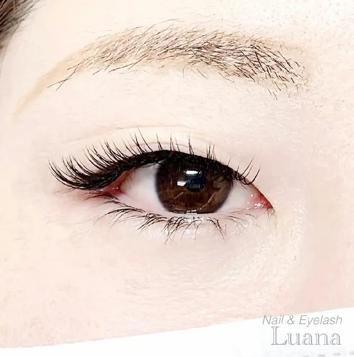 お客様eyelash 重め一重瞼の方でも 真ん中をぱっちりしつつ 目尻強調のお目元に ﾟ Nail Eyelash Luana所属 Eyelash Luanaのマツエクデザイン ミニモ