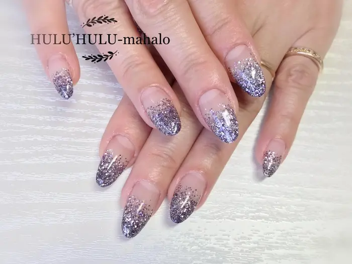 スカルプ ラメグラデーション Huluhulu Mahalo所属 Mo Aのネイルデザイン ミニモ