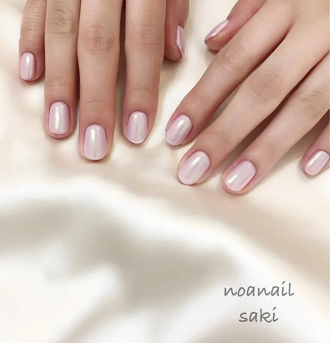 オーロラミラーnail お爪に優しいparaジェル使用 ドライケア込み カウンセリング ネイ Noa Nail所属 Nailist Sakiのネイル デザイン ミニモ