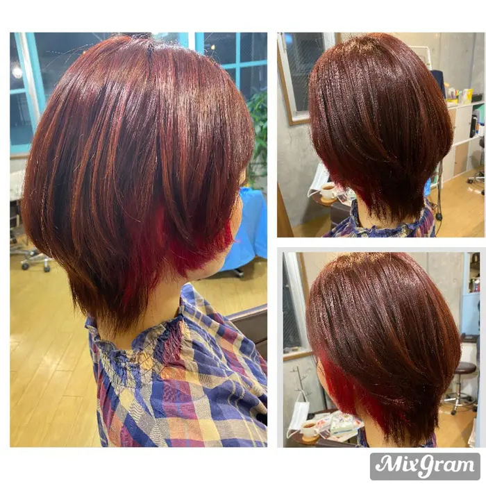 前上がりショートのインナーカラー Hair Salon Syrup所属 川島 正裕のヘアカタログ ミニモ