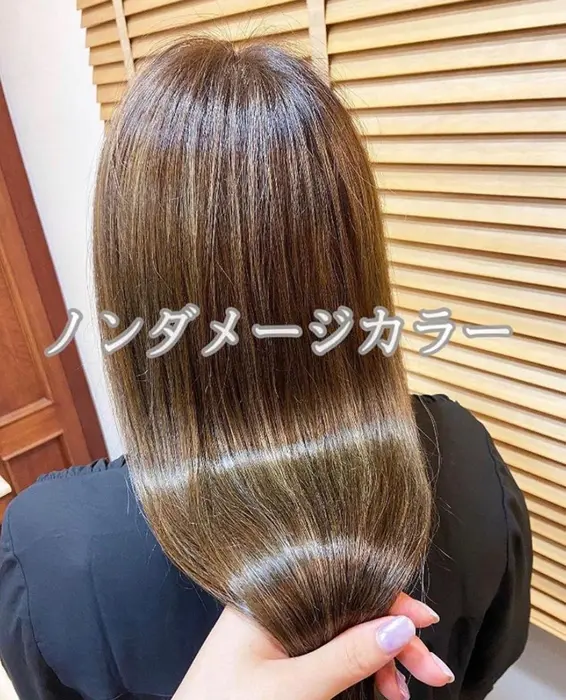 ノンダメージカラーサロン カラーしただけトリートメントなしでもこの仕上がりです ぜひ1度試し アリレイナ逗子店所属 ノンダメージ カラー 藤岡夢のヘアカタログ ミニモ