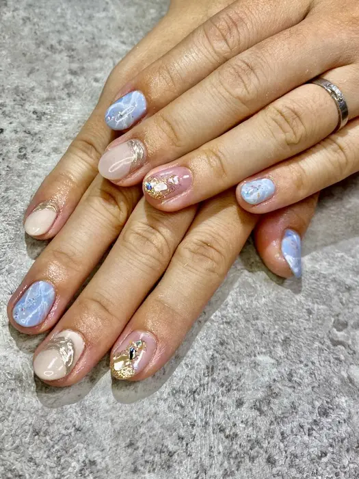 フットネイル ニュアンスネイル ミラーネイル 秋ネイル 大和市ネイル 綾瀬市ネイル 相 Mina Nail所属 Mina Nailのネイル デザイン ミニモ