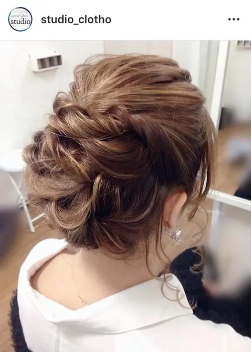 ミディアムヘアのアップスタイル No逆毛で作りました ダメージレスなヘアセットですよ H 京都 祇園 セットサロン スタジオクロト Studio Clotho 所属 ヒロ Hiro スタジオクロトのヘアカタログ ミニモ
