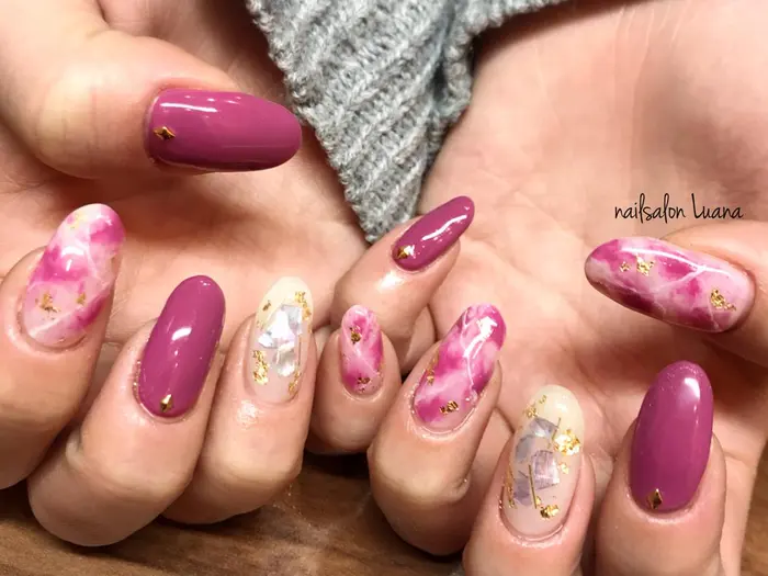 大理石 シェルネイル Nail Salon Luana所属 高柳 美香のネイルデザイン ミニモ