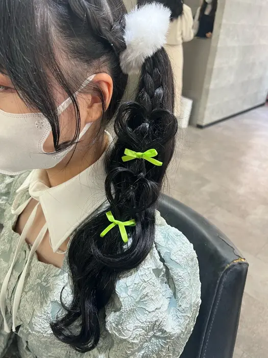 サイドポニーハート