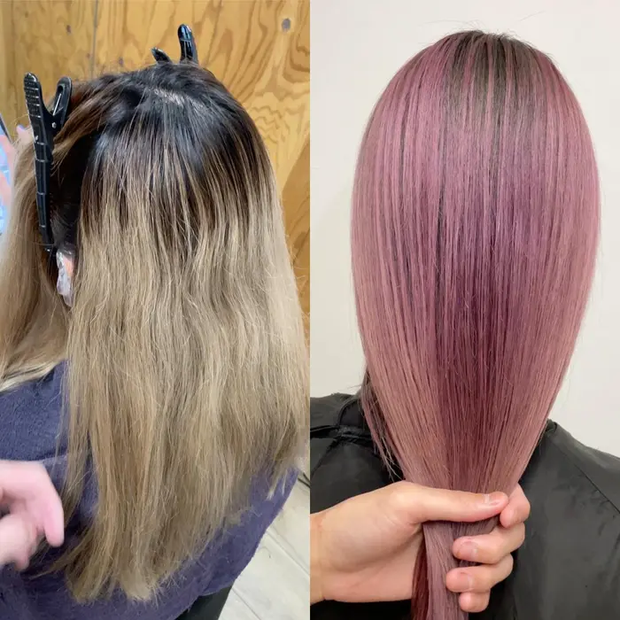 Beforeafter 京都でブリーチ探してるなら是非西村に 圧倒的な知識と技術で お客様の大 S I エスアイ所属 ブリーチ 西村 生 京都 美容師のヘアカタログ ミニモ