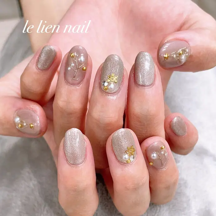 Leliennail川崎 ルリアンネイル 川崎ネイルサロン クリスマスネイル 冬ネイル マグネット Le Lien Nail所属 Le Lien Nailのネイルデザイン ミニモ