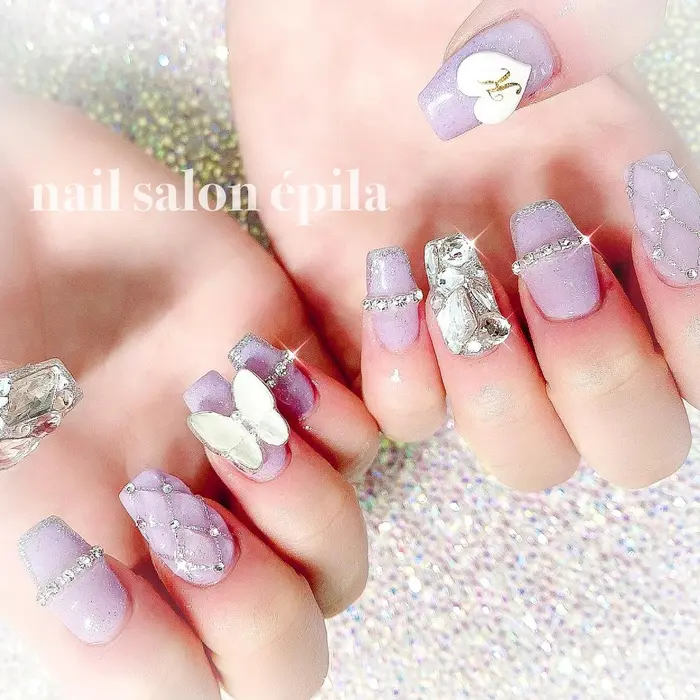 Nail Gel Rubycell Gelnail 持ち込みデザイン ロングネイル ア Nail Salon Epila所属 Epila キラキラネイル専門店のネイルデザイン ミニモ