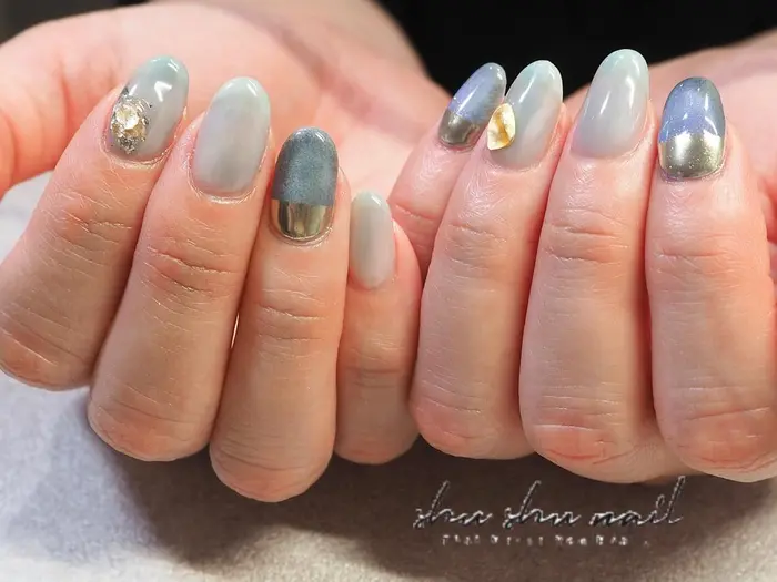 ブルーネイル 初夏ネイル Shushunail所属 和田 周子のネイルデザイン ミニモ